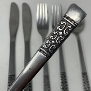 Vtg‎ 70's 6- Rogers Co Casa Vista Stainless Flatware MCM Korea Stanley Roberts